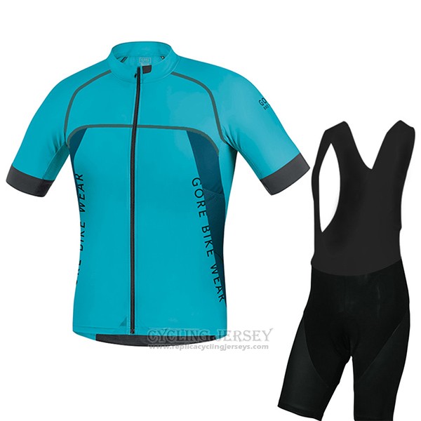 2017 Cycling Jersey Gore Bike Wear Power Alp-x pro Blue Short Sleeve and Bib Short